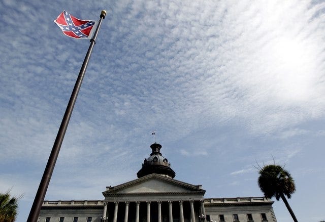 A Confederate flag stands in front of the South Carolina State House in Columbia, S.C., on Saturday, July 4, 2015. REUTERS/Tami Chappell