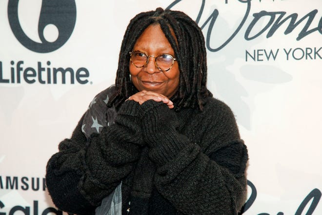 FILE - In this April 24, 2015 file photo, Whoopi Goldberg attends Variety's Power of Women Luncheon at Cipriani Midtown, in New York. As a chorus of sexual assault accusations against Bill Cosby resounded this winter, some fans and famous friends stood by him. Such prominent figures as Goldberg and "Cosby Show" co-star Raven-Symone say they're reserving judgment on Cosby. (Photo by Andy Kropa/Invision/AP, File)