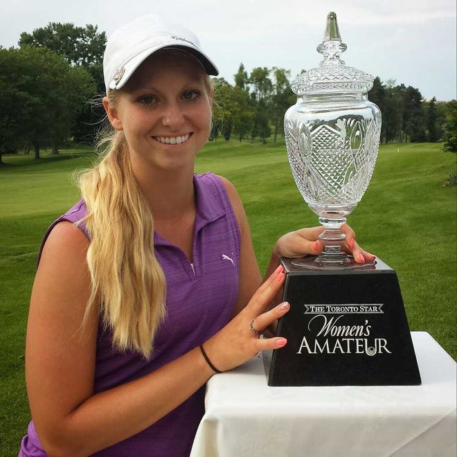 CONTRIBUTED Flagler College golfer Stephanie Tucker won the Toronto Star Women's Amateur for the second straight year with a victory over Anna Kim in the match play final in June. Tucker is second in Flagler history with 14 top 10 finishes in her 31 collegiate tournaments.