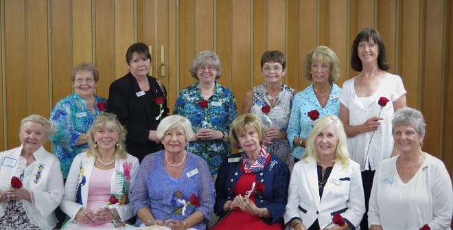 Myakka Chapter of the DAR installed officers for 2015-2017. Back row from left: Janice Mornan, Brenda Bisceglia, Lynne Smith, Lucinda Smith, Eve Collins, and Ann Mason, historian. Front row from left: Sheryl Spain, Elizabeth LaCombe-Chamberlin, Judith Bauer, Barbra Bartz, Linda Lee Paul, and Susan Stewart.
PHOTO PROVIDED 
BY SUSAN STEWART