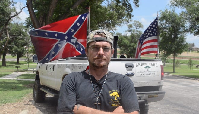 James Roberts, of Amarillo, will join others Sunday in a convoy outfitted with Confederate, U.S. and Texas flags to show their support for what they call a symbol of heritage, not hate.