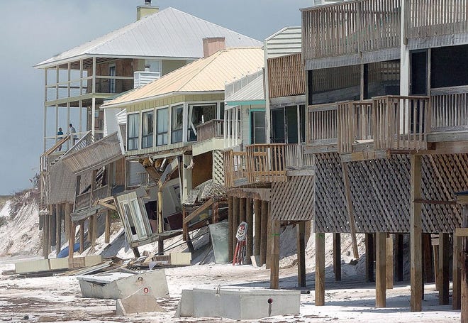 Gulf front homes in Seagrove Beach in Walton County were damaged from Hurricane Dennis' storm surge.