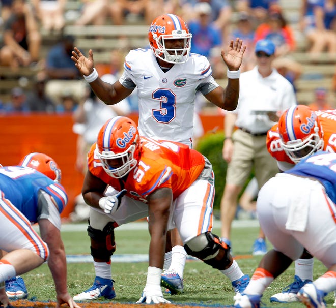 A number of SEC teams have questions at quarterback, Florida among them, as the league prepares to open camps in under a month. Coaches will be asked their status this week. For the Gators, is it Treon Harris (3) or redshirt freshman Will Grier as the starter?