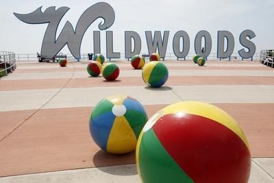 The famous Wildwoods sign is seen on the boardwalk in Wlidwood, N.J. in 2010. (AP Photo/Mel Evans)
