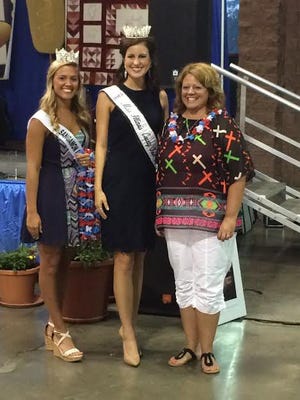 Annie Coers, far right, with both the Miss Illinois County Fair Queen Sadie Gassmann from Richland County, center and the Sangamon County Fair Queen Megan Urbas after being named “Illinoisan of the Day". Photo submitted by Karen Davison.