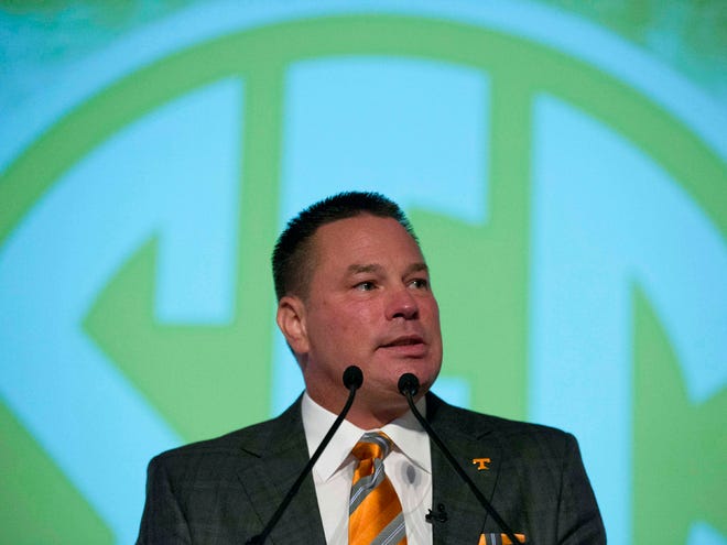 Tennessee coach Butch Jones speaks at SEC Media Days on Tuesday in Hoover, Ala.