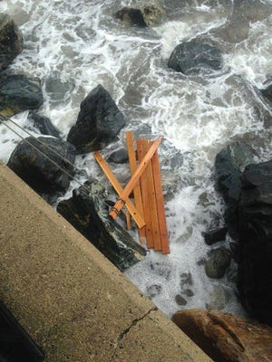 A memorial bench dedicated to a local mother and her daughter was ripped from its place and thrown over the North Beach seawall.



Courtesy Photo