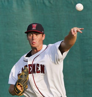 Left-hander Evan Hill is doing well for the Wareham Gatemen after a season at Michigan that was slowed by a knee injury. MIKE VALERI/THE STANDARD-TIMES