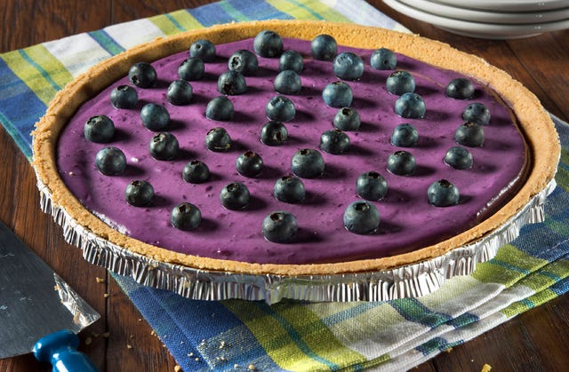 Blueberry refrigerator pie. Berry lovers will flip over this deep purple pie, which incorporates ricotta cheese and a hint of lemon. (Tammy Ljungblad/Kansas City Star/TNS)