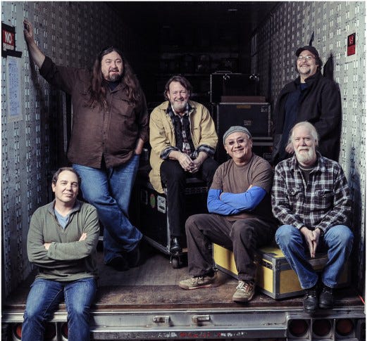 PHOTO COURTESY OF RED MOUNTAIN Widespread Panic will perform Friday at 7:30 p.m. at the Walmart AMP, 5079 W. Northgate Road in Rogers. Bassist-singer Dave Schools (top left) said the group will play various styles and include a few surprises in the set.