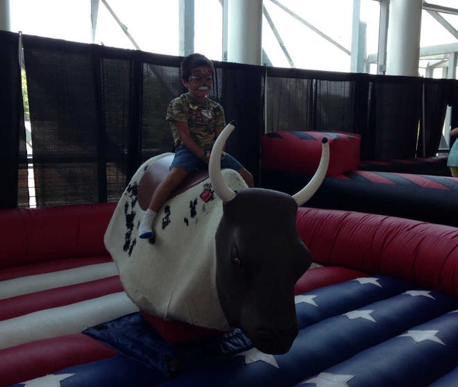 The Kids Zone at the Blast is completely free, and it will again feature a mechanical bull that is tame enough for the little ones, and a "Wipe-Out" sweeper bar. There are also BB gun ranges and fishing simulators. Kids 12 and younger get in free.