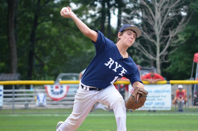 Rye starting pitcher Cam Fregeau delivers during Saturday's 11- and 12-year-old District II Little League semifinal game against Concord at Donati Field.