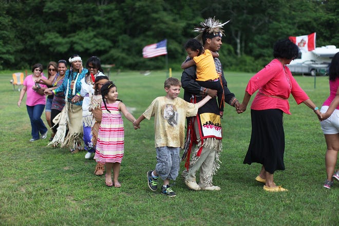 Young and old danced at the Rhode Island Indian Council's annual powwow at Warwick City Park. The gathering included many forms of dancing. The Providence Journal/Glenn Osmundson