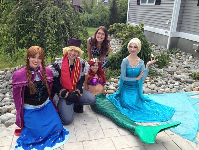 Kenzi Farland, top, with some of her characters, from left, Katee Nosul as Winter Princess; Shayne Furtado as Snow Prince, Stacie Hartman as Little Mermaid and Raegen Docca as Snow Queen.

SANDY QUADROS BOWLES/The Standard-Times