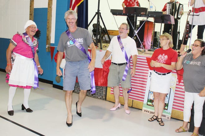 Participants in Polka in Her Shoes are recognized with a ribbon for their unique feature. Spencer Lahr Photo