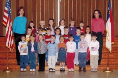 Lou Ann Gibson's 2003-04 kindergarten class at W.A. Bess Elementary in Gastonia.