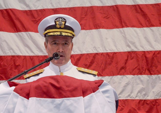 Vice Adm. Michael J. Connor, commander of Submarine Forces/Submarine Force Atlantic/Allied Submarine Command, was the featured speaker during the Submarine Group 10 change of command ceremony.