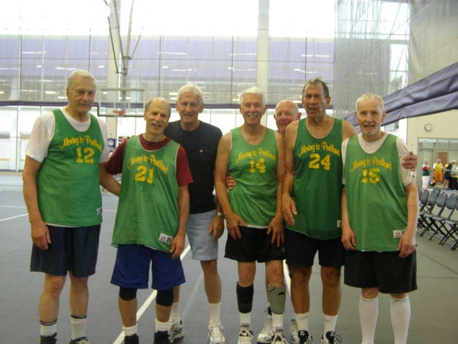 CONTRIBUTED St. Augustine resident Harold Barend, third from left, competed at the 2015 National Senior Games in St. Paul, Minn. earlier this month in the 75-79 division. Barend's team, Never Too Old, finished 5-2. Barend missed the knockout stage of the tournament after sustaining a concussion.