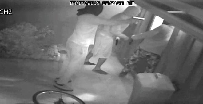 Video from a home security system shows three armed suspects breaking into the front door of a home on Southern Parkway West. Residents Kantral Brooks, 29, and Ester Deneus, also 29, were shot and killed. PROVIDED BY BRADENTON POLICE DEPARTMENT