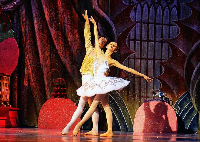 Anton Kandaurov and Oksana Maslova, shown dancing the roles of Nutcracker Prince and Sugar Plum Fairy in the 2015 Kansas Ballet Company's production of "The Nutcracker," will return Saturday to peform the "Black Swan Pas de Deux" from "Swan Lake" as part of the company's Summer Gala show at Topeka High School, 800 S.W. 10th.