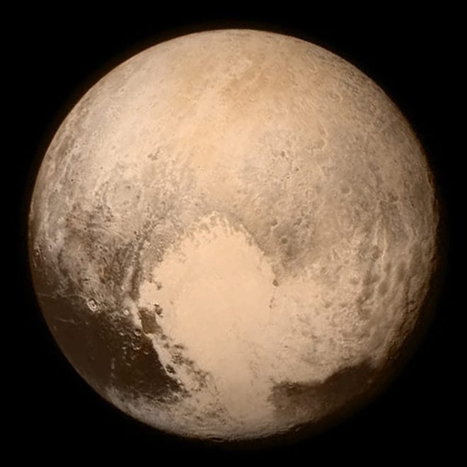 Pluto, as it was revealed by NASA’s New Horizons spacecraft on July 13, 2015. For more information visit online at http://pluto.jhuapl.edu/ or www.nasa.gov. NASA photograph