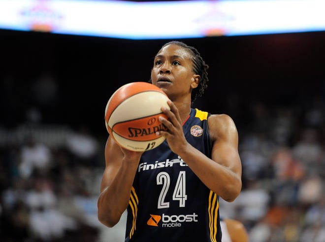 Indiana Fever's Tamika Catchings attempts a free throw against the Connecticut Sun recently. She has averaged 16.6 points per game in her 14-year career. The Associated Press