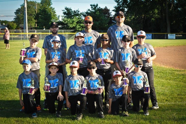 The Tuscarawas County North team finished runner-up in the Division 4 Hometown 10U Baseball League. It finished tournament play 6-2. Players are from front row (left to right) Cooper Dailey, Derek Rissler, Seth Krocker, Hunter McKenzie, Gage Woods and Mason Wagner. Middle row Joe Fischer, Maddox Howell, Evan Rissler, Tyson Pryor, Dylan Walker and Drake Reifenschneider Back row Coaches Jason Rissler, Phil Reifenschneider and Josh McKenzie Not pictured are players Leo Wenger, Jonah Marks and Coach Jason Marks.