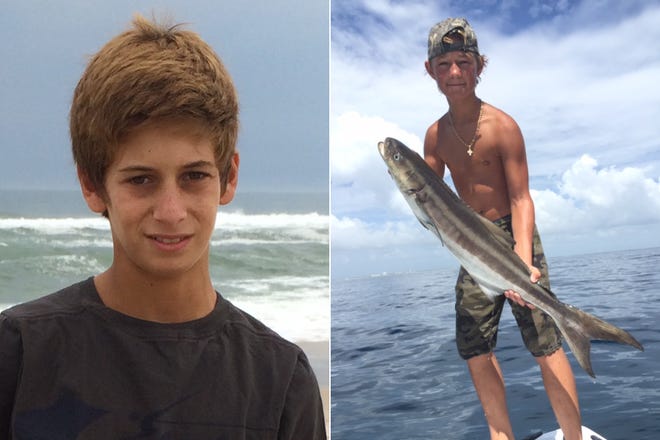 This combination made from photos provided by the U.S. Coast Guard shows Perry Cohen, left, and Austin Stephanos, both 14 years old. Cohen and Stephanos were last seen Friday afternoon, July 24, 2015, in the Jupiter, Fla. area buying fuel for their 19-foot boat before embarking on a fishing trip. (U.S. Coast Guard via AP)