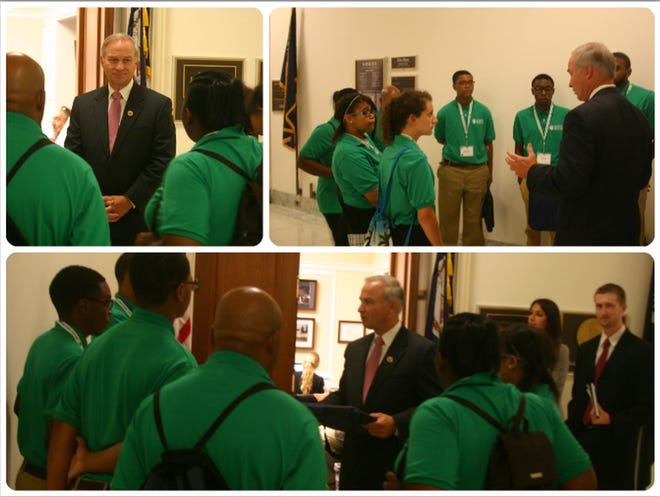 4-H teen leaders from Petersburg, Chesterfield and Sussex listen to Congressman Randy Forbes while attending 4-H Citizenship Washington Focus in Washington, D.C. CONTRIBUTED PHOTOS