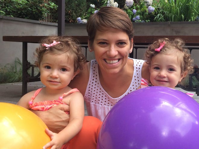 Watertown resident Kimberly Thompson, pictured with daughters Zoe (left) and Lydia (right) recently created the startup PopUp Childcare which will launch this fall.

Courtesy Photo / Linda Thompson
