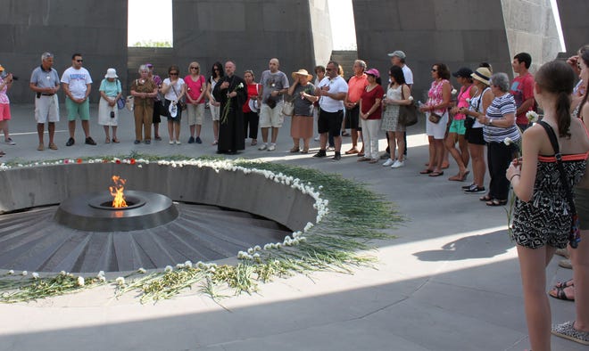 On the second day of the tour, this group visited the Armenian Genocide Memorial in Yerevan.

Courtesy Photo / A