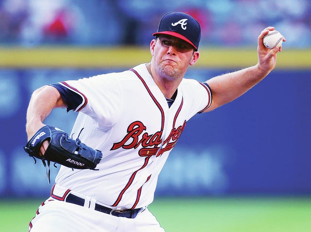 Atlanta Braves pitcher Alex Wood works against the Boston Red Sox in the first inning on Wednesday, June 17 at Turner Field in Atlanta. (Curtis Compton/Atlanta Journal-Constitution/TNS)