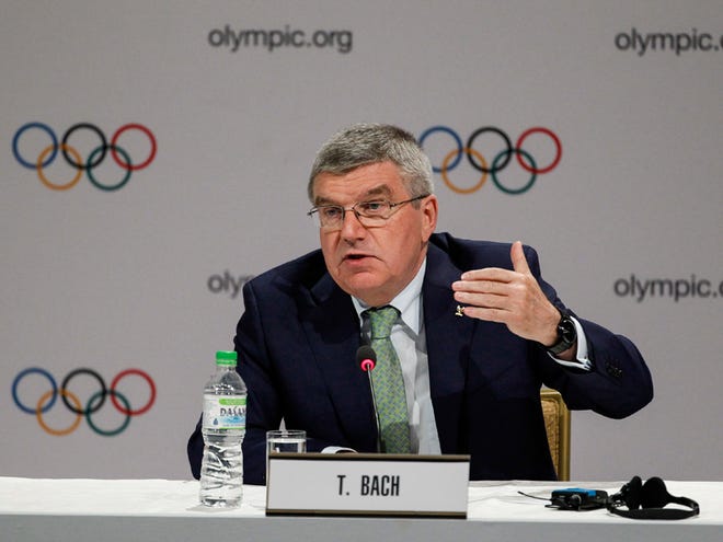 International Olympic Committee (IOC) President Thomas Bach speaks during a press conference in Kuala Lumpur, Malaysia, Wednesday, July, 29, 2015. Malaysia is hosting the 128th IOC executive board meeting where the vote for the host cities of the 2022 Olympic Winter Games and for the 2020 Youth Olympic Winter Games will take place.