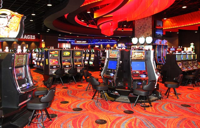 TIMES RECORD FILE PHOTO / The gaming area of the new Cherokee Casino and Hotel in Roland is seen May 12 during a sneak peek of the new facility.