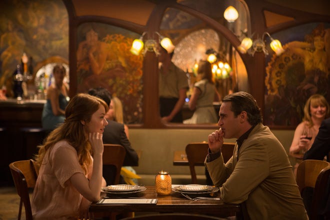 Jill (Emma Stone) and Abe (Joaquin Phoenix) share a few meals in “Irrational Man.”