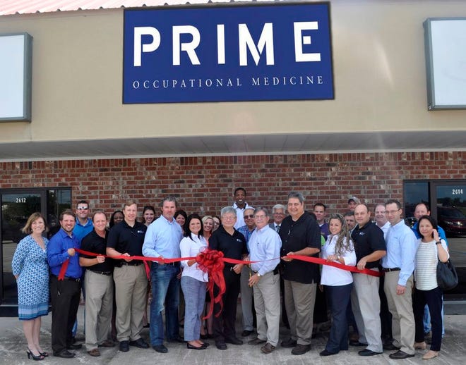 Attending the ribbon cutting for Prime Occupational Medicine were: Medical Director Luke Lee, M.D., Vice President of Business Development Sean Connor, Vice President of Operations Mary Jones, Gonzales Mayor Barney Arceneaux, Ascension Parish Public Information Officer Lester Kenyon, Ascension Chamber of Commerce President/CEO Sherrie Despino, Prime Employees, Chamber Ambassadors, Chamber Members, family and friends.