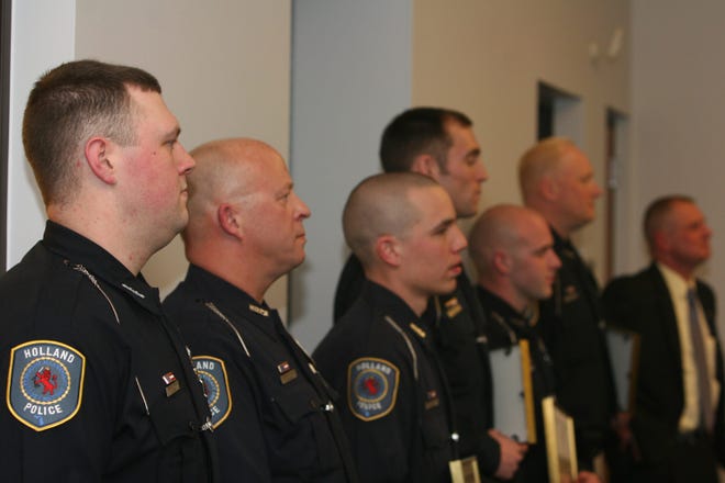 The most recent group of graduates from the Holland Department of Public Safety Reserve Officer Academy is sworn in. Contributed