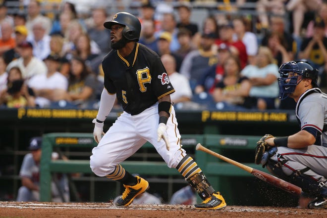 Pirates third baseman Josh Harrison, above, and shortstop Jordy Mercer could rejoin the team during the series with the Giants.