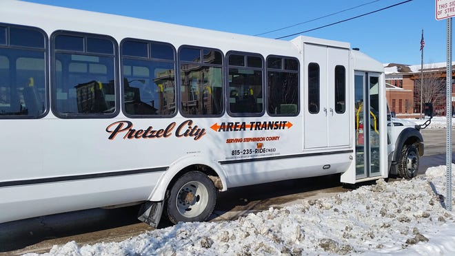 A Pretzel City Area Transit bus is shown en route to pick up passengers in downtown Freeport on Feb. 5, 2015.

KAREN PATTERSON/THE JOURNAL-STANDARD