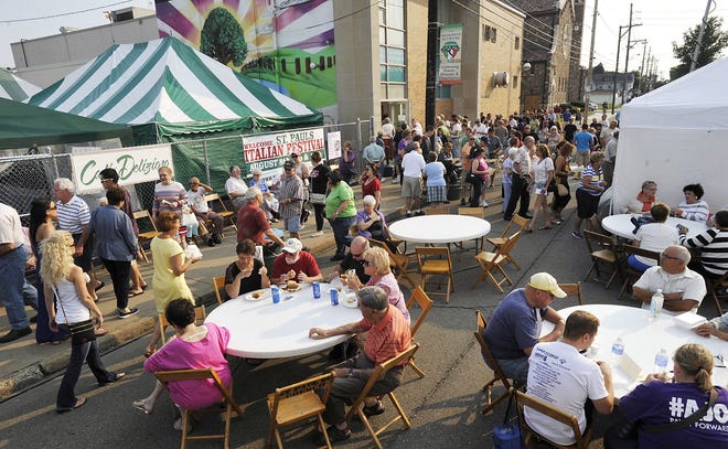 This is a 2014 file photo of crowds gathered along West 16th Street as St. Paul's Italian Festival opens in Erie. GREG WOHLFORD/