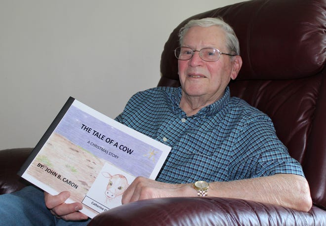 John "Jack" Caron of Dartmouth, 89, has published a book based on a tale he heard at St. George's Church in Westport. ROBERT BARBOZA/CHRONICLE
