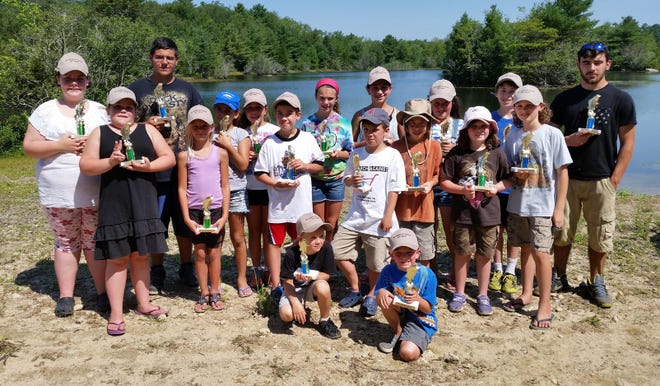 The Knights of Columbus, Father John F. Hogan Council #14236, in Dartmouth sponsored the annual "Get Hooked on Fishing, Not on Drugs" Fishing Derby on Aug. 1 at Mello's Pond in Dartmouth. Approximately 55 kids and young adults, plus parents, relatives and volunteers participated. The derby was for ages 6-16 with trophies awarded to the top three participants in the categories of largest fish, most fish and total weight. Knights and volunteers cleaned and prepared the area around the pond, assisted the youth and provided safety and direction. "The message is a very powerful one," said Grand Knight Chris Pereira. "The fact that so many participated is a strong sign for the future. Families shared their precious time with each other and that strengthens them and our community." SUBMITTED PHOTO