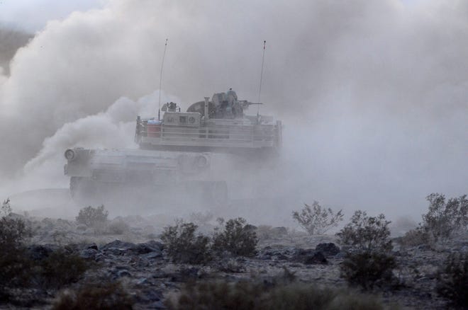 More than 18 armored vehicles including the M1A2 Abrams participated in the Joint Forcible Entry training event at Fort Irwin on Wednesday. 

David Pardo, Press Dispatch