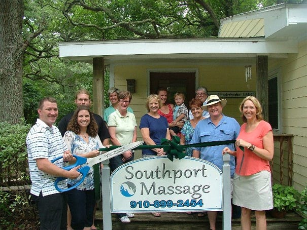 Southport Massage at 1306 N. Atlantic Ave. held its ribbon-cutting ceremony Friday. COURTESY OF SOUTHPORT-OAK ISLAND CHAMBER OF COMMERCE