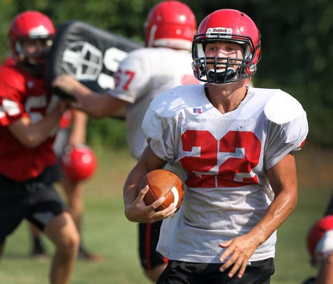 South Point High School senior running back Ryland Etherton rushed for 1,654 yards last season. He hopes to continue the streak of rushing excellence. At least one Red Raiders’ runner has surpassed 1,350 yards in each of the past eight seasons.