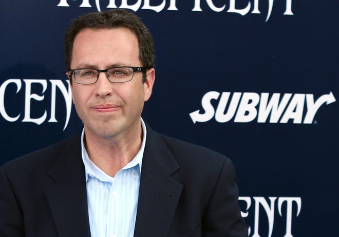 In this May 28, 2014, file photo, Subway restaurant spokesman Jared Fogle arrives at the world premiere of "Maleficent" at the El Capitan Theatre in Los Angeles. A new court document filed Wednesday by the U.S. Attorney’s Office charges the longtime Subway pitchman with engaging in sex with minors and receiving child pornography.