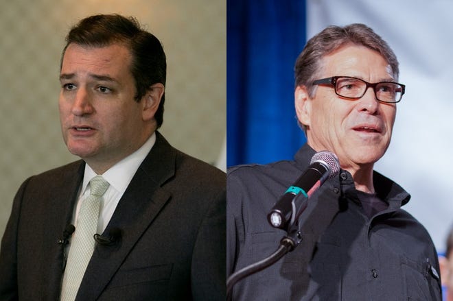 Ted Cruz, right, and Rick Perry
