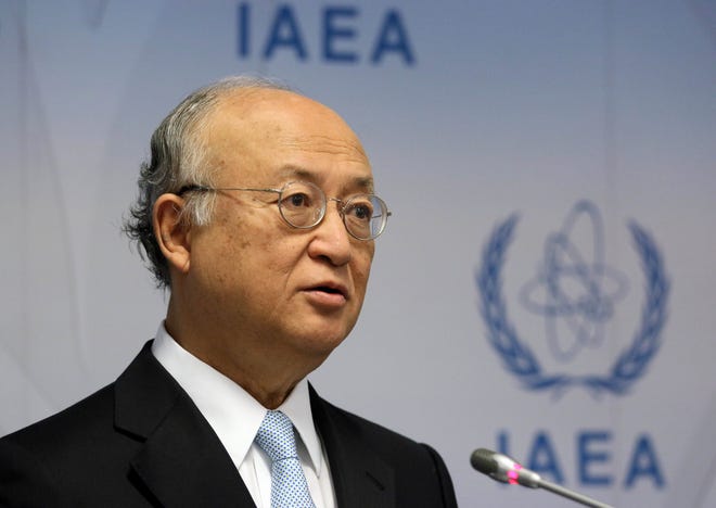 In this file photo, director general of the IAEA, Yukiya Amano, speaks.