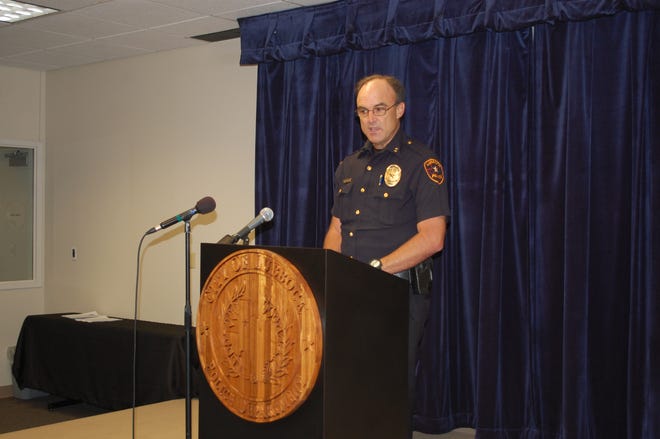 Lubbock police Chief Jerry Brewer held a news conference Wednesday to discuss the internal affairs investigation related to the Mark Ysasaga homicide case.