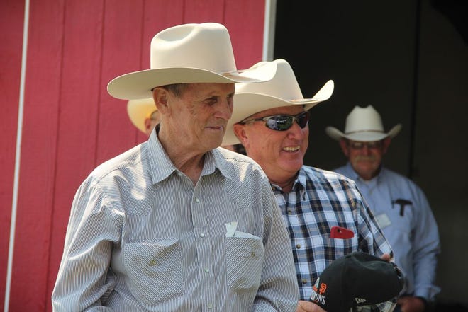 Roy Smith, left, and Keith Smith received the 2015 Cattleman of the Year award from the Siskiyou County Cattlemen.
